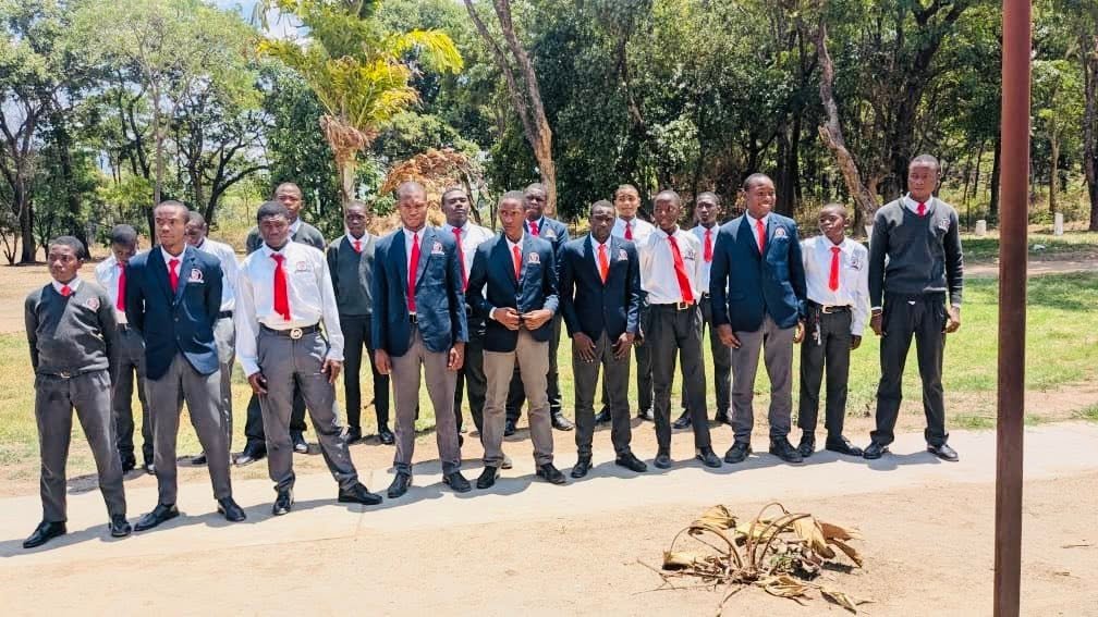 Libarti Boys students assembled in school uniform on campus